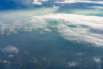 Aerial view of sea against sky