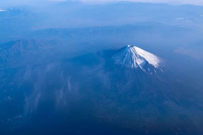 High angle view of snowcapped mountain