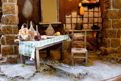 Food and drink on table at restaurant