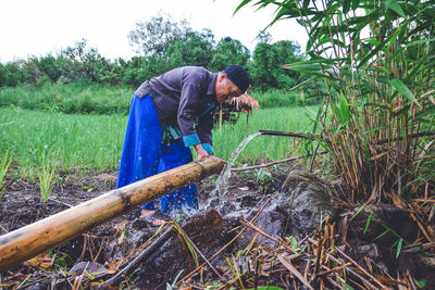 Man working in farm