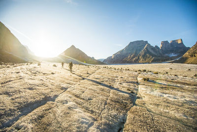 Panoramic view of desert against sky