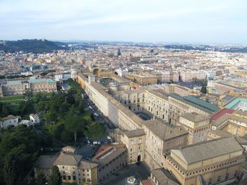 High angle view of buildings in city