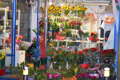Flowers at market stall