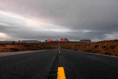 Highway against dramatic sky