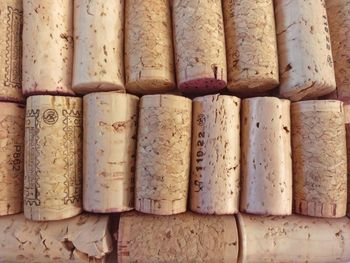 Close-up of objects in row