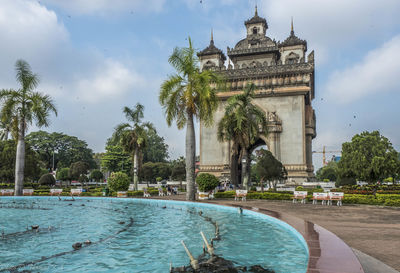 View of swimming pool against sky