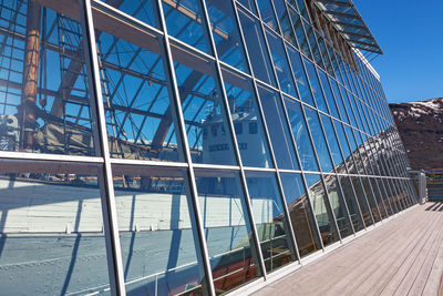 Modern building against blue sky