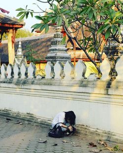 Full length of man at temple
