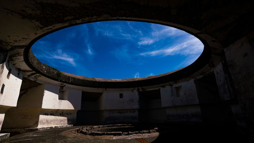 Low angle view of old building against sky