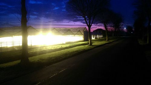 Empty road at sunset