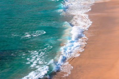 High angle view of surf on beach at bondi