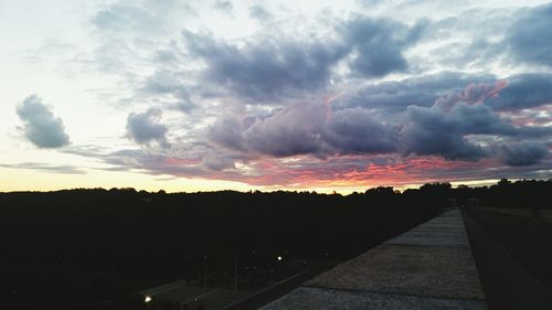 Scenic view of landscape against cloudy sky