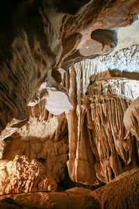 Low angle view of rock formations