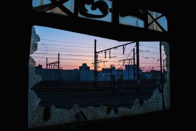 View of city through window