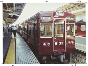 Train at railroad station platform