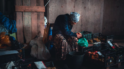 Full length of a woman working