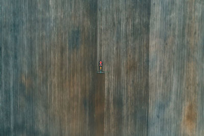 High angle view of boat in lake