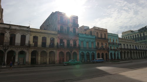 View of buildings against cloudy sky