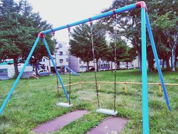 View of swing in park