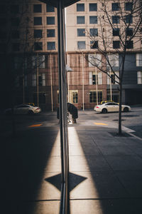 Shadow of car on street