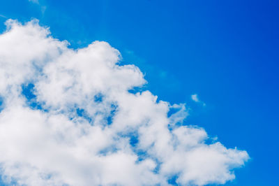 Low angle view of clouds in blue sky