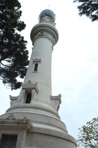 Low angle view of historic tower against sky