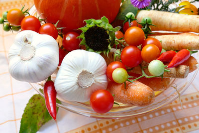 Close-up of tomatoes in basket