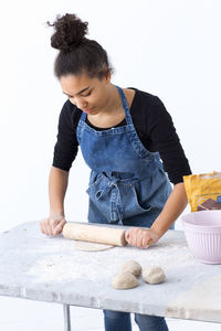 Teenage girl baking