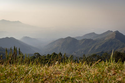 Scenic view of mountains against sky