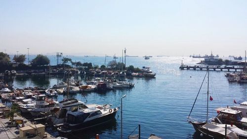 Boats in harbor