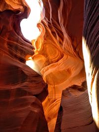 Low angle view of rock formation