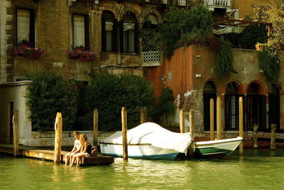 Boats in canal