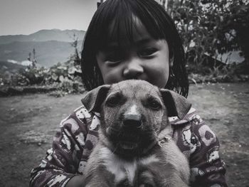 Portrait of dog with dogs in park