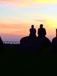 Scenic view of sea during sunset
