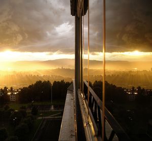 Reflection of clouds on glass building