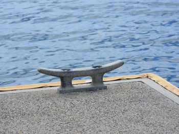 Close-up of sculpture on beach