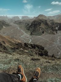 Low section of person on mountain