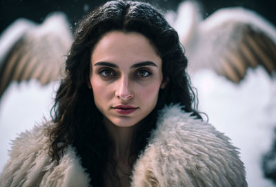Close-up portrait of young woman standing outdoors