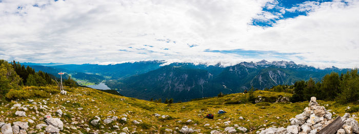 Scenic view of mountains against sky