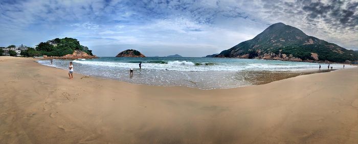 Panoramic view of beach against sky