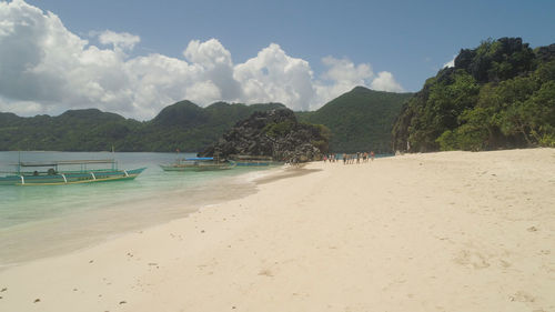 Scenic view of beach against sky