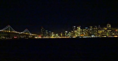 Illuminated cityscape at night