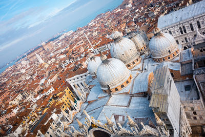 Aerial view of buildings in city