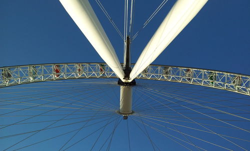 Low angle view of suspension bridge