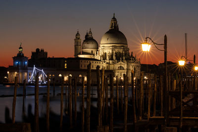 Grand canal against santa maria della salute during night