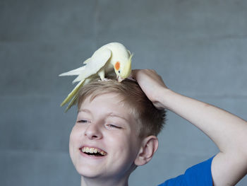 Close-up portrait of boy smiling