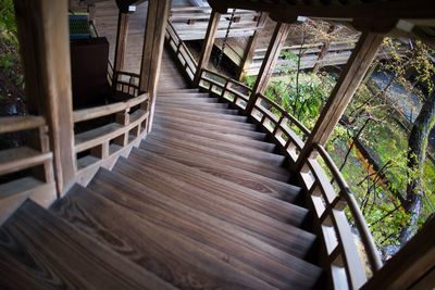 High angle view of empty staircase