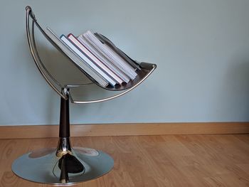 High angle view of lamp on table at home