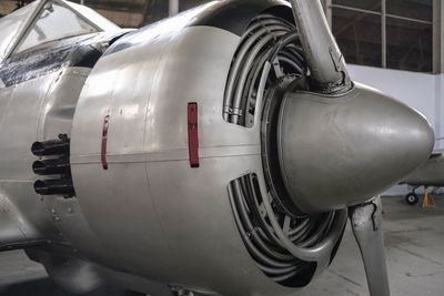 Close-up of airplane at airport