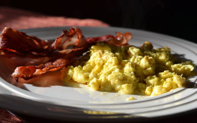 Close-up of meal served in plate